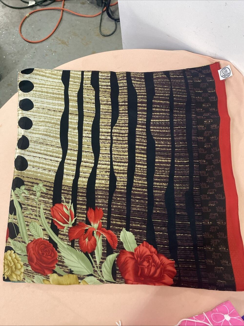 Original Shakti.ism Scarf Multicolored Floral Made In India 17.5” Square